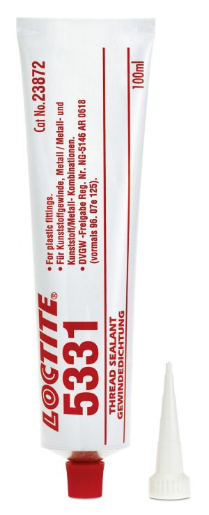 LOCTITE SI 5331, Gevindtætning - lav styrke. Ideel til brug plastgevind eller plast/metal fittings til varmt og koldt vand